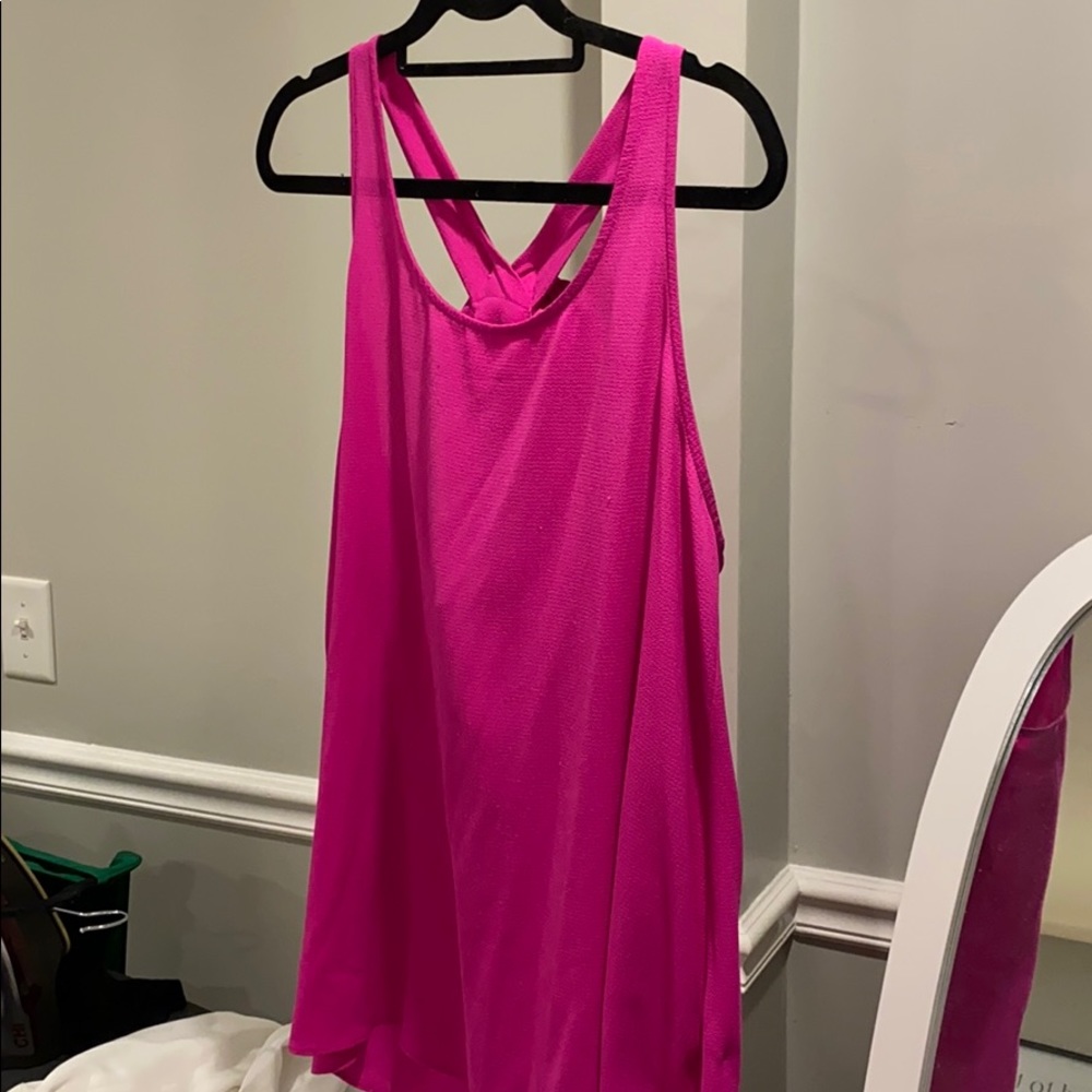 Pink bow back tank